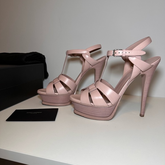 YSL Tribute Platform Sandals - Picture 1 of 5